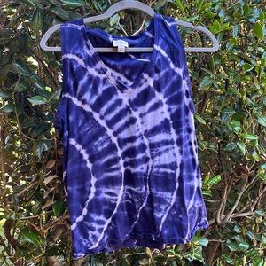 J Crew Navy Tye Dye Tank M